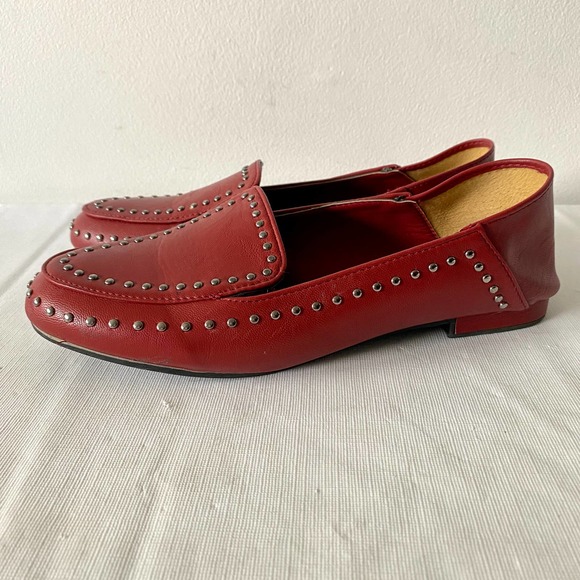 Seven7 Francesca  Studded Flat Loafers Red 8 - Picture 3 of 12